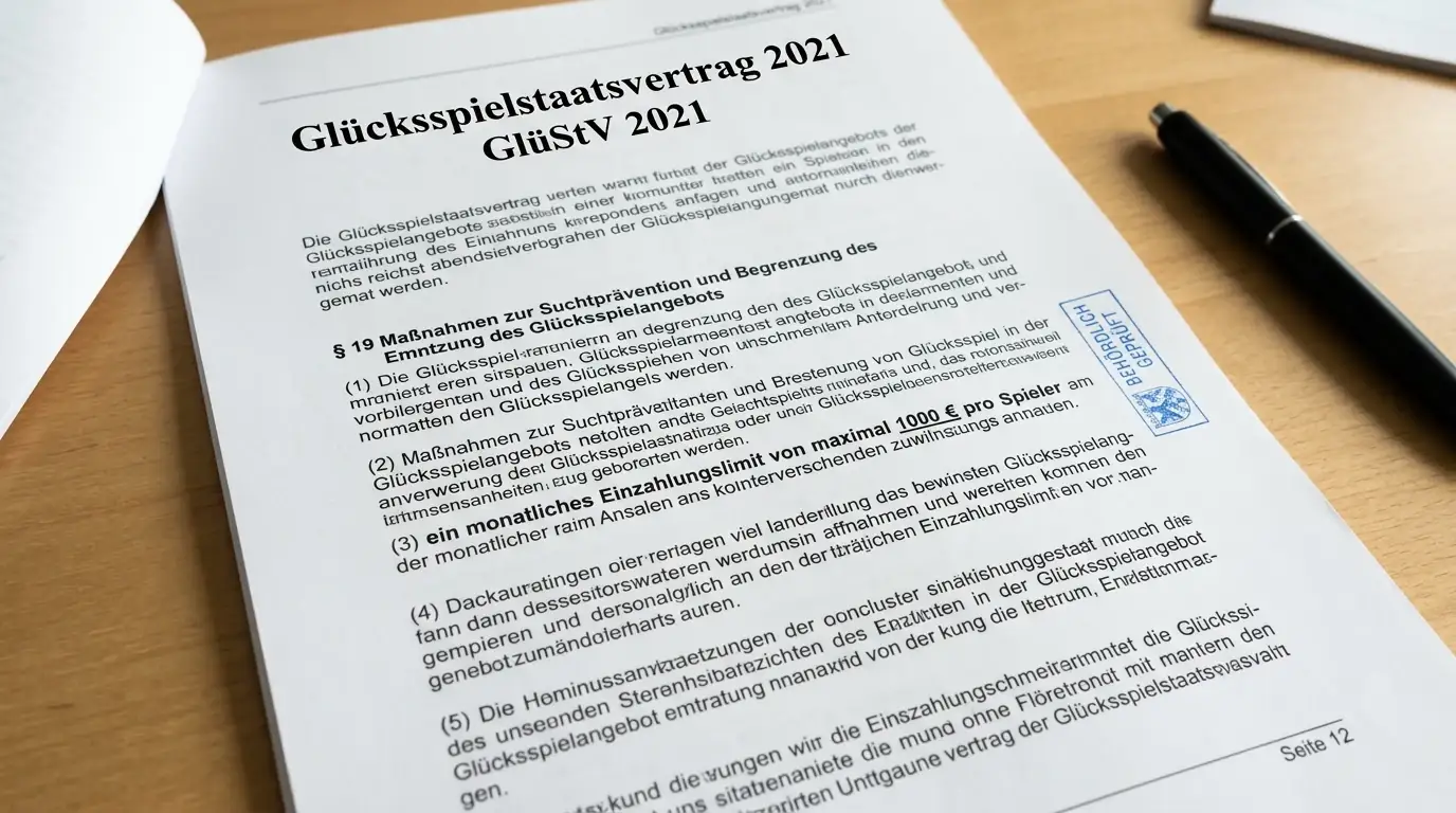 Gesetzliche Regelung des 1000 Euro Monatslimits für Online Sportwetten in Deutschland GlüStV 2021