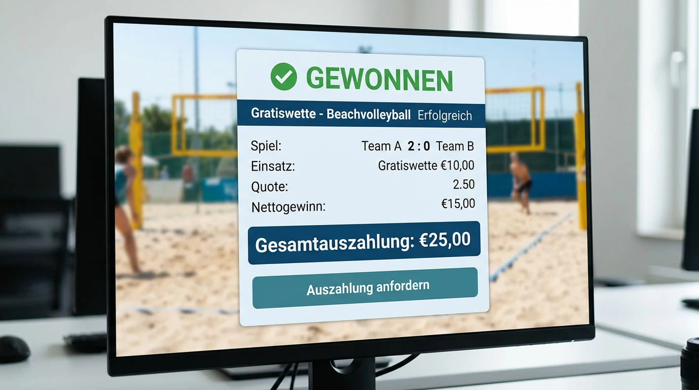 Freiwetten-Auszahlung beim Beachvolleyball – Netto-Gewinn und Auszahlungsmodus erklärt