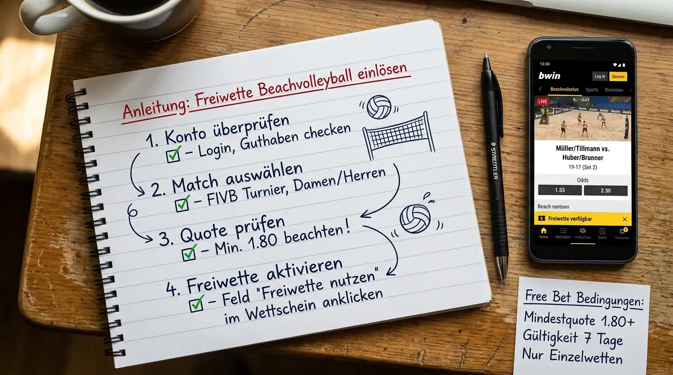 Schritt-für-Schritt-Anleitung zur optimalen Freiwetten-Einlösung beim Beachvolleyball