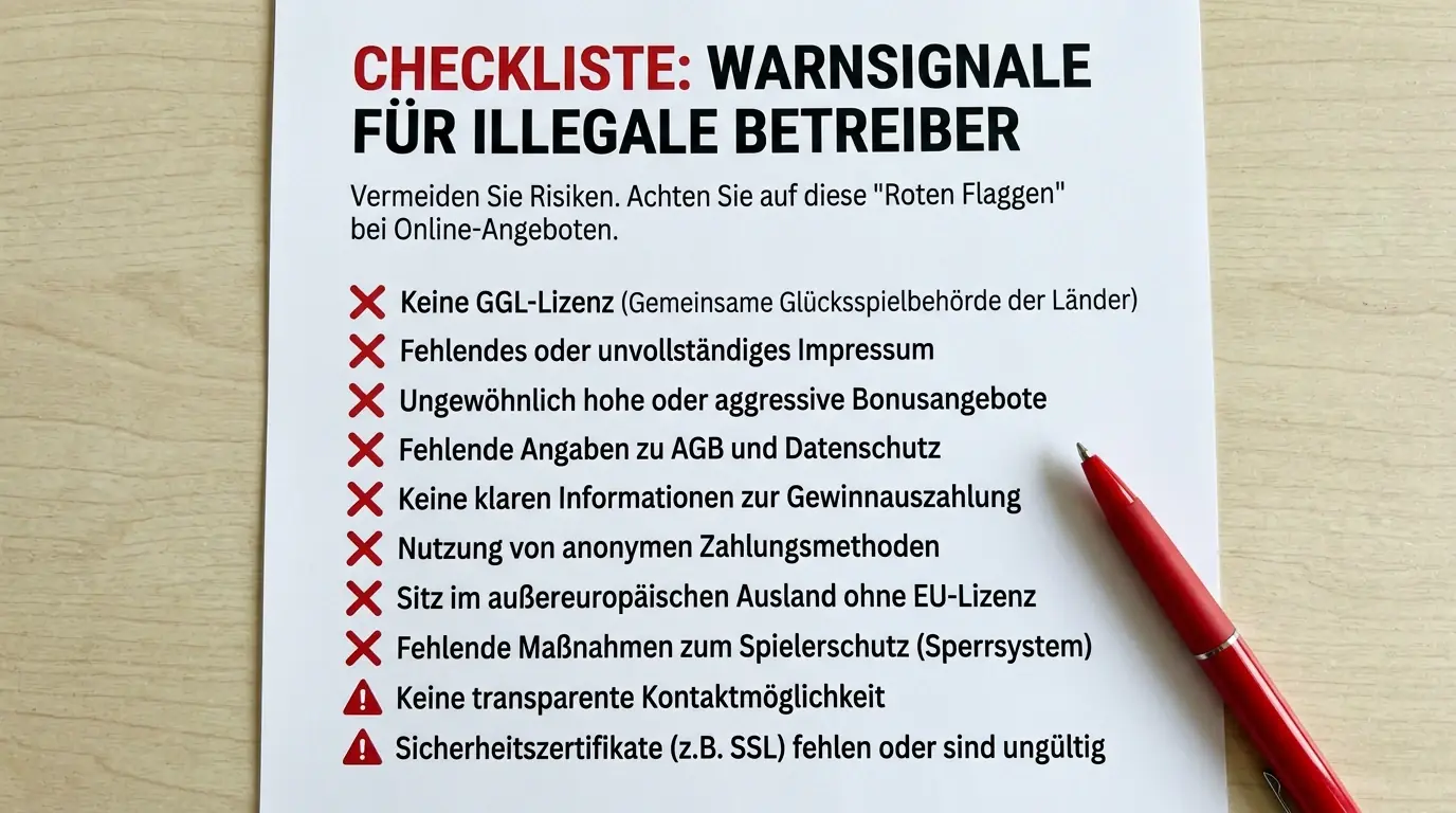 Warnsignale und Erkennungsmerkmale für illegale Sportwetten Anbieter in Deutschland