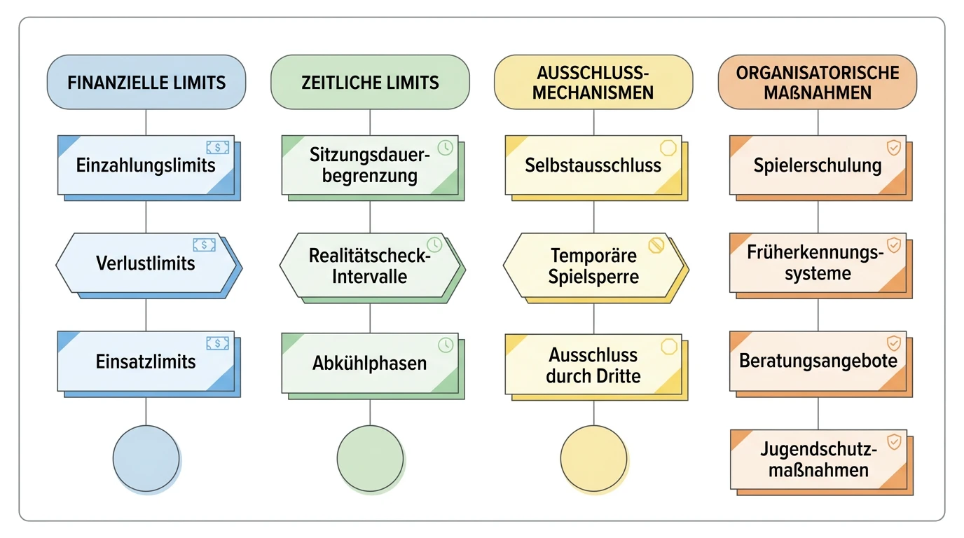 Übersicht der Pflicht-Spielerschutztools bei GGL lizenzierten deutschen Sportwettenanbietern