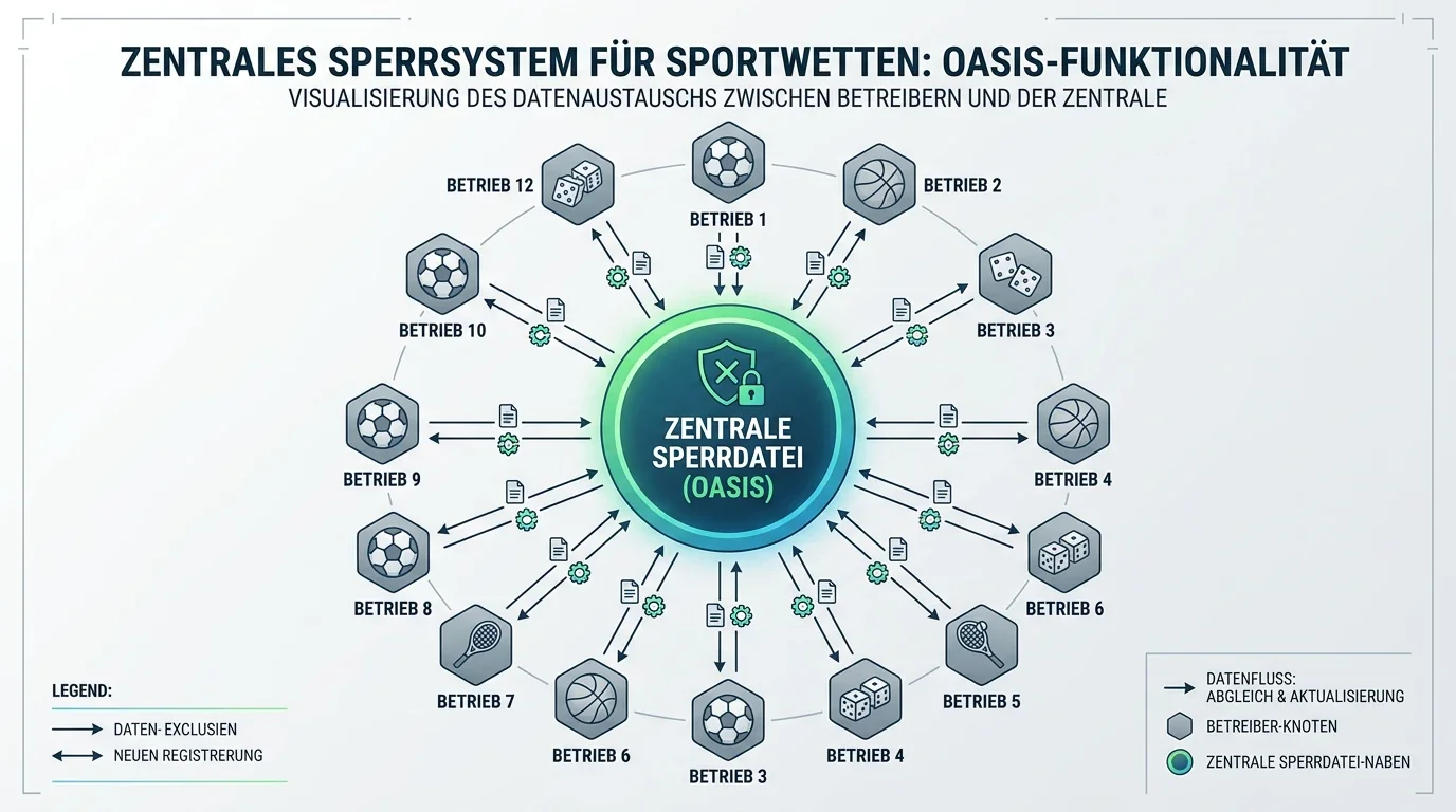 Zentrale OASIS Sperrdatenbank verbindet alle GGL lizenzierten Sportwetten Anbieter in Deutschland