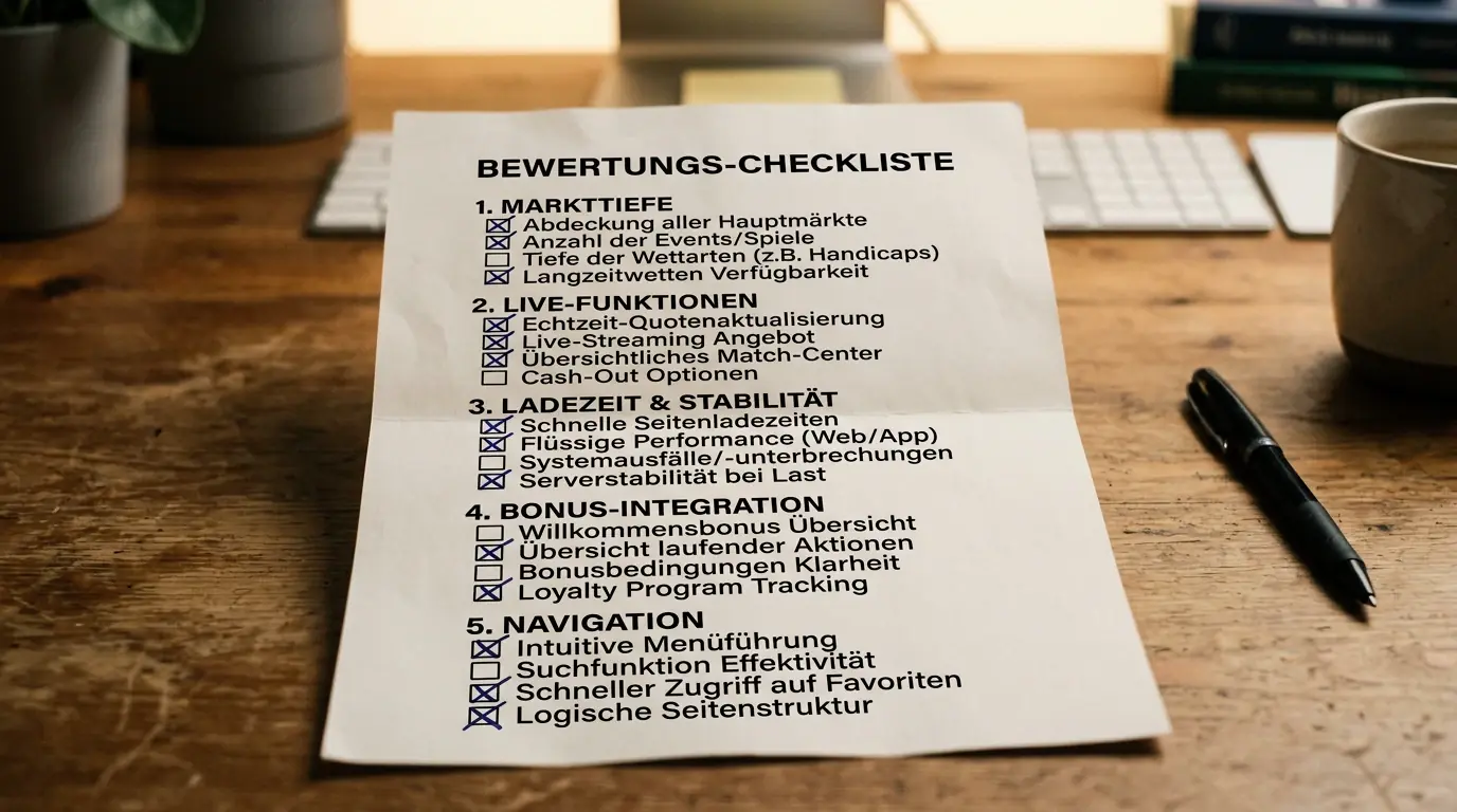 Kriterienkatalog zur Bewertung von Sportwetten-Apps für Volleyball und Beachvolleyball-Live-Märkte