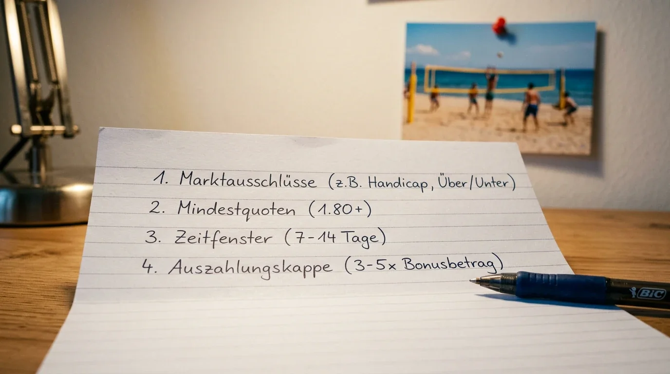 Bonusbedingungen bei No-Deposit-Angeboten – Marktausschlüsse und Mindestquoten für Volleyball