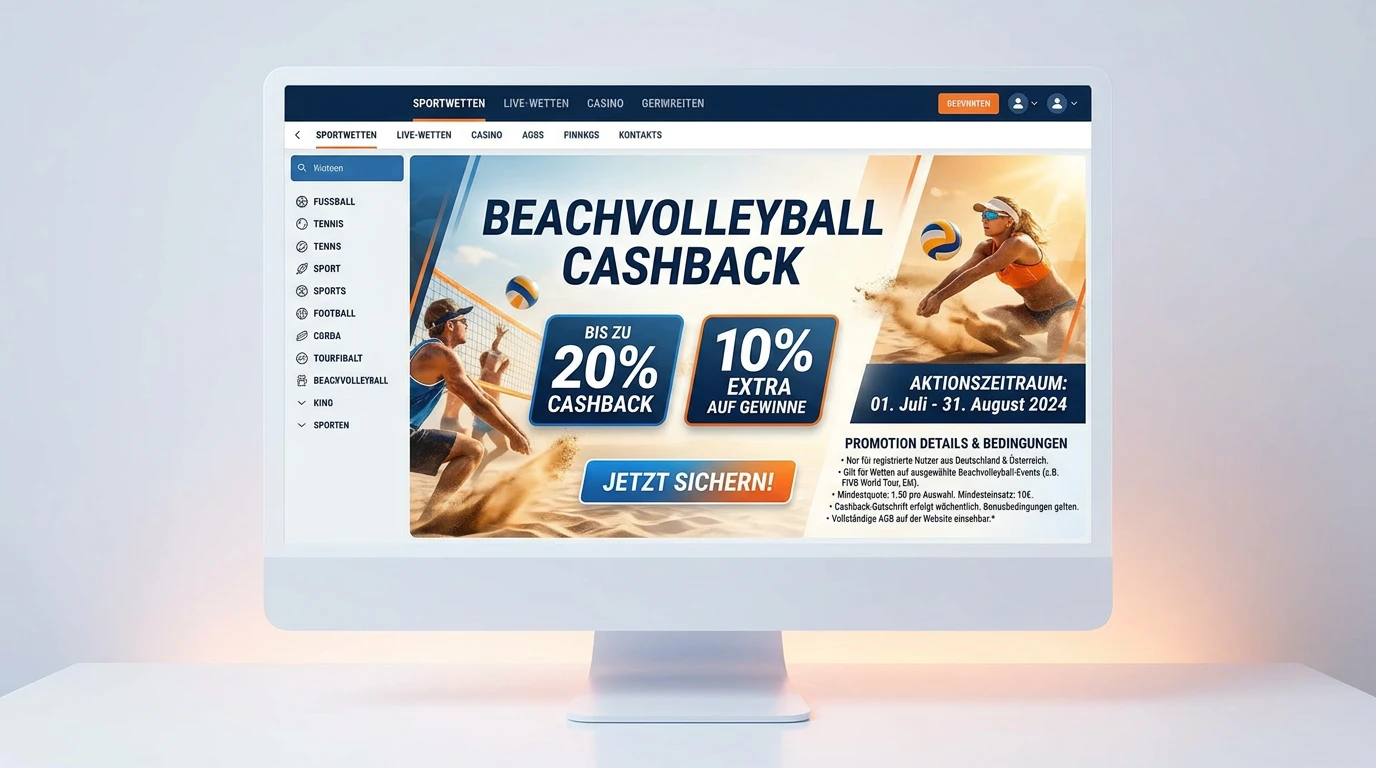 Cashback Angebote für Beachvolleyball Wetten bei GGL-lizenzierten deutschen Sportwettanbietern