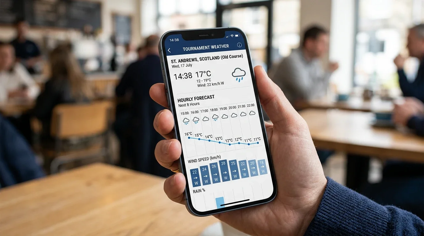 Wetterprognose-Tool auf dem Smartphone für Beachvolleyball-Turnierstandort – praktische Vorgehensweise