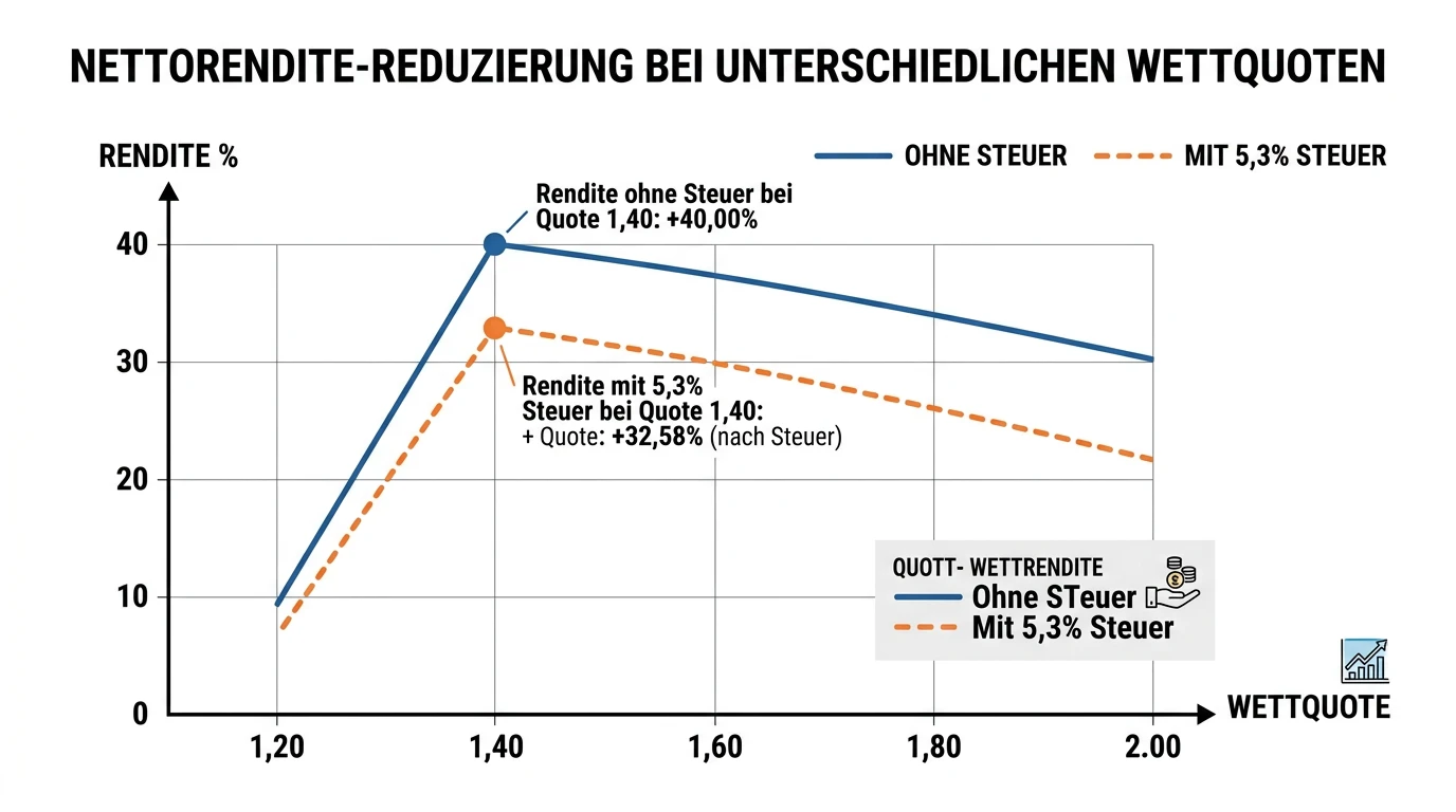 Auswirkung der Wettsteuer auf die Langzeitrendite bei Volleyball-Sportwetten – Nettorendite-Kalkulation